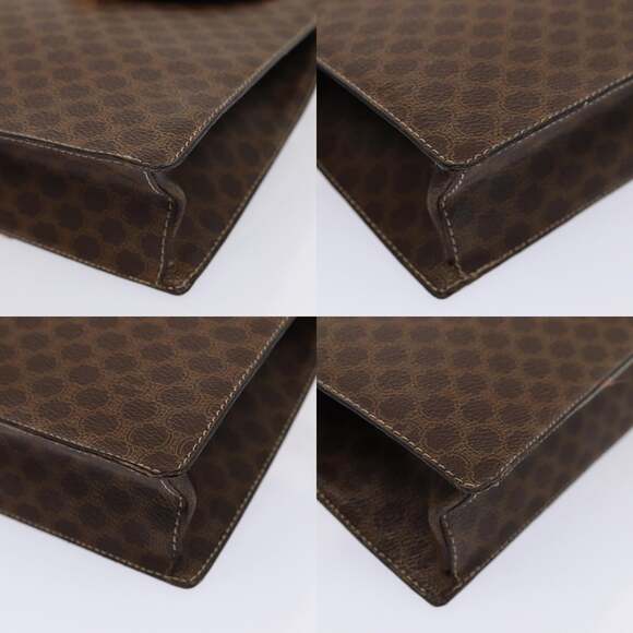 CELINE Macadam Canvas Hand Bag Pvc Leather Brown - Picture 10 of 13